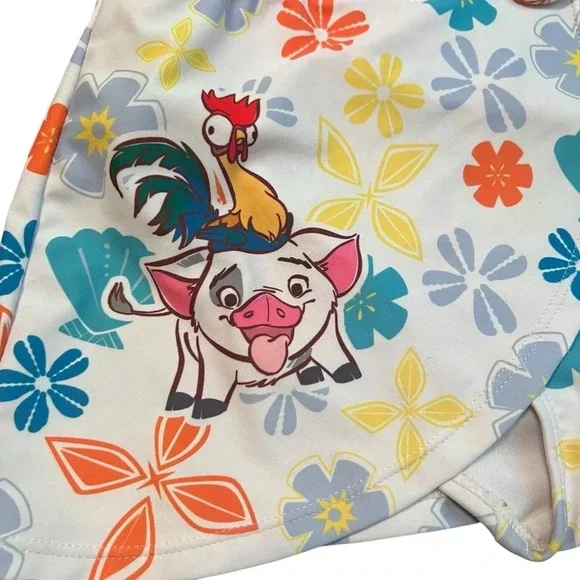 Disney Moana Two Piece Halter Bikini Skirt Set Size 9/10 - Picture 2 of 9